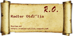 Radler Otília névjegykártya